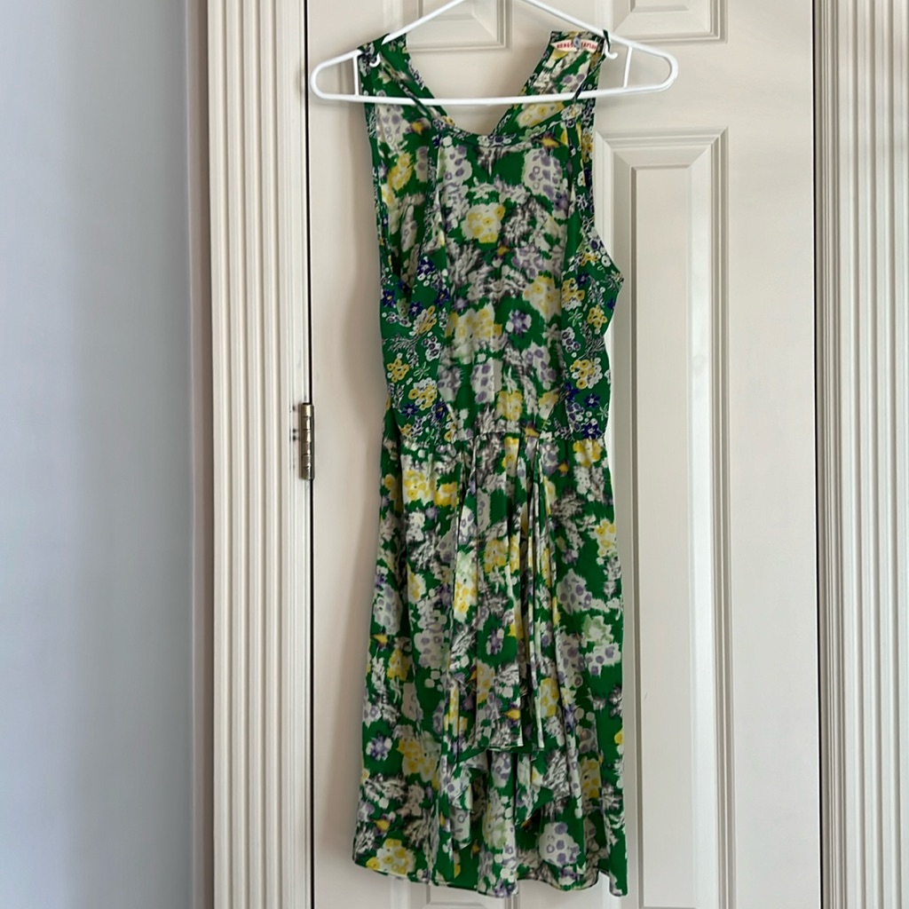 Rebecca Taylor Beautiful Aline Mini Dress - Beautiful Green Print.